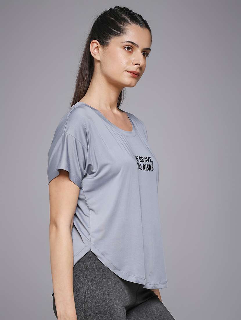 women typography prnted dri-fit sports t-shirt - 21959898 -  Standard Image - 2