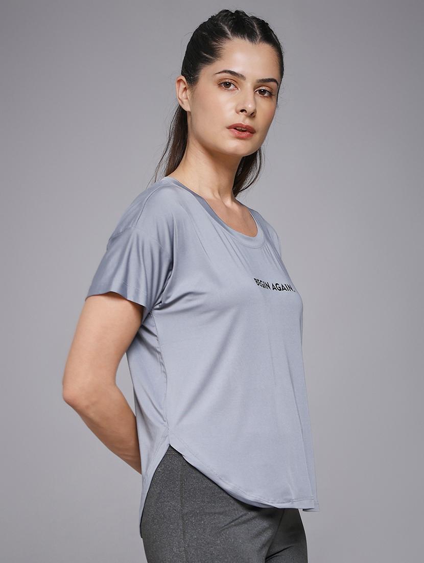women typography prnted dri-fit sports t-shirt - 21959904 -  Standard Image - 2
