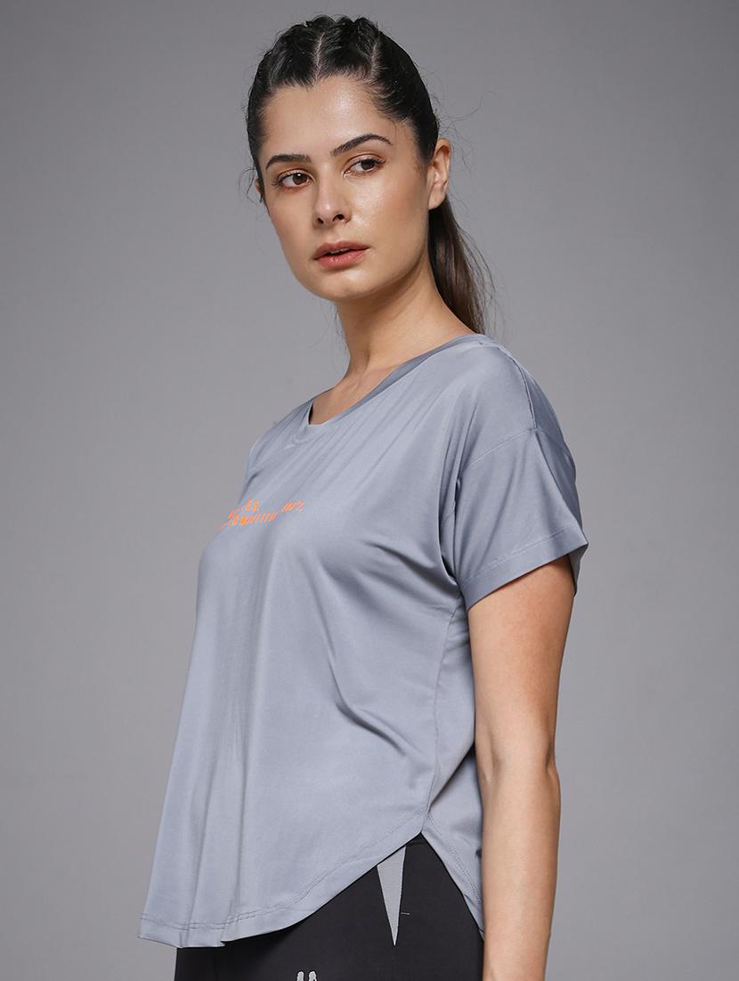 women typography prnted dri-fit sports t-shirt - 21959907 -  Standard Image - 2