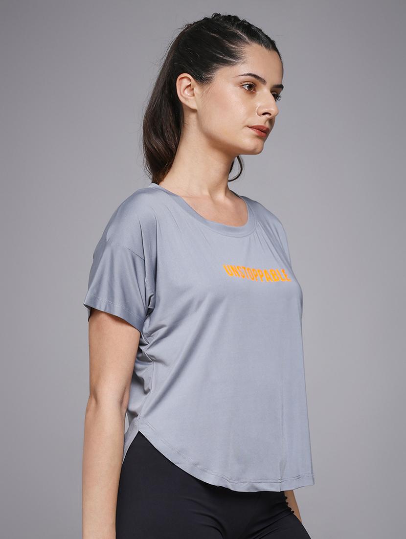 women typography prnted dri-fit sports t-shirt - 21959910 - Standard Image - 2