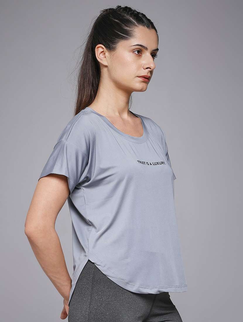 women typography prnted dri-fit sports t-shirt - 21959914 -  Standard Image - 2