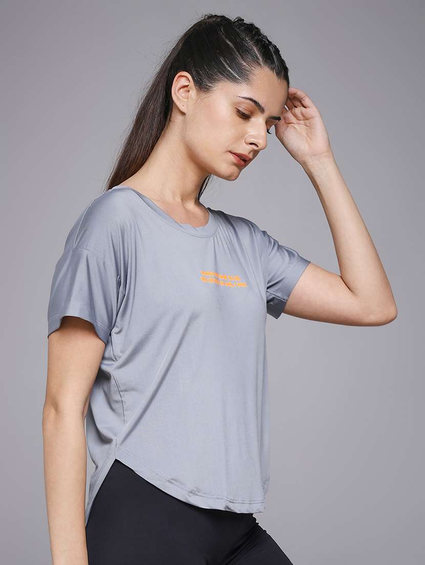 women typography prnted dri-fit sports t-shirt - 21959918 -  Standard Image - 2