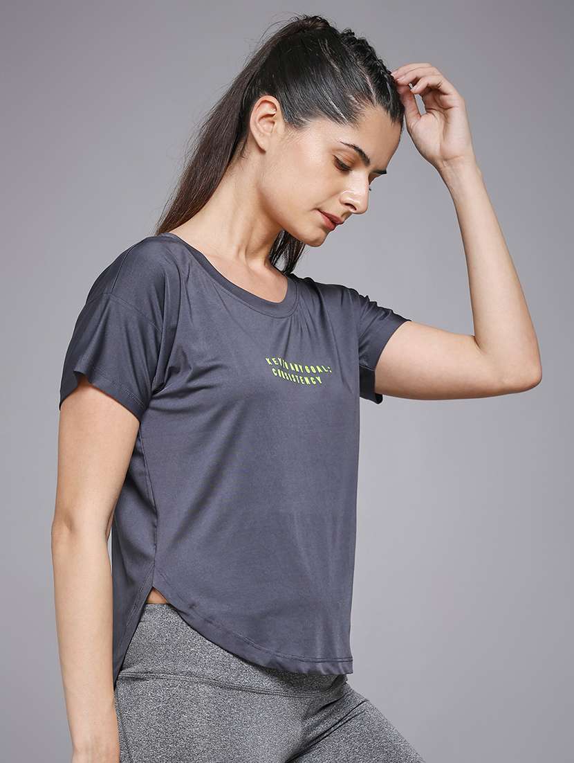 women typography prnted dri-fit sports t-shirt - 21959922 -  Standard Image - 2