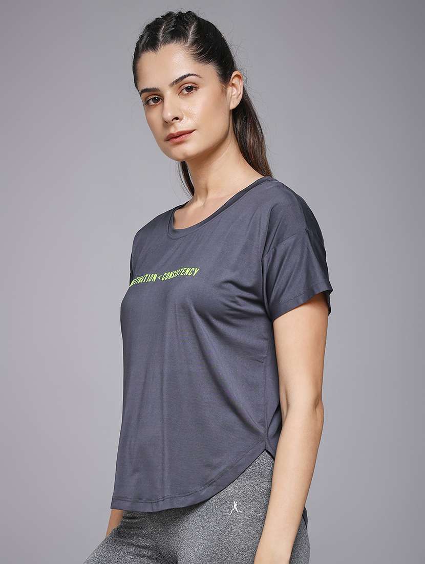 women typography prnted dri-fit sports t-shirt - 21959925 -  Standard Image - 2