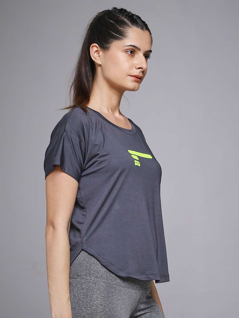 women typography prnted dri-fit sports t-shirt - 21959926 -  Standard Image - 2