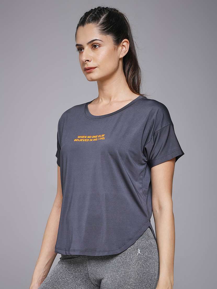 women typography prnted dri-fit sports t-shirt - 21959930 -  Standard Image - 2