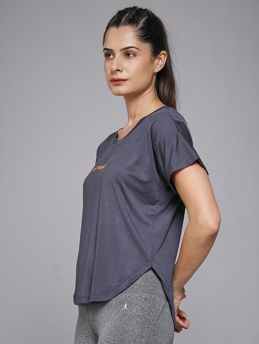 women typography prnted dri-fit sports t-shirt - 21959932 -  Standard Image - 2