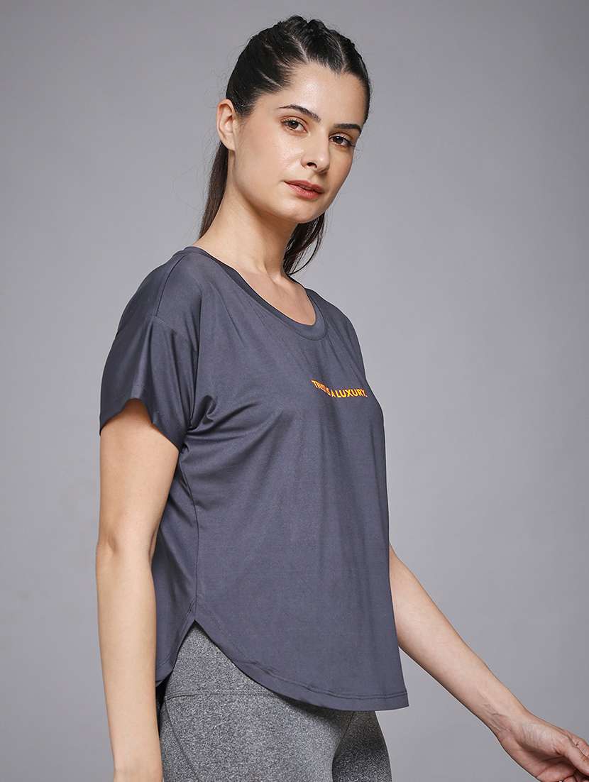 women typography prnted dri-fit sports t-shirt - 21959933 -  Standard Image - 2