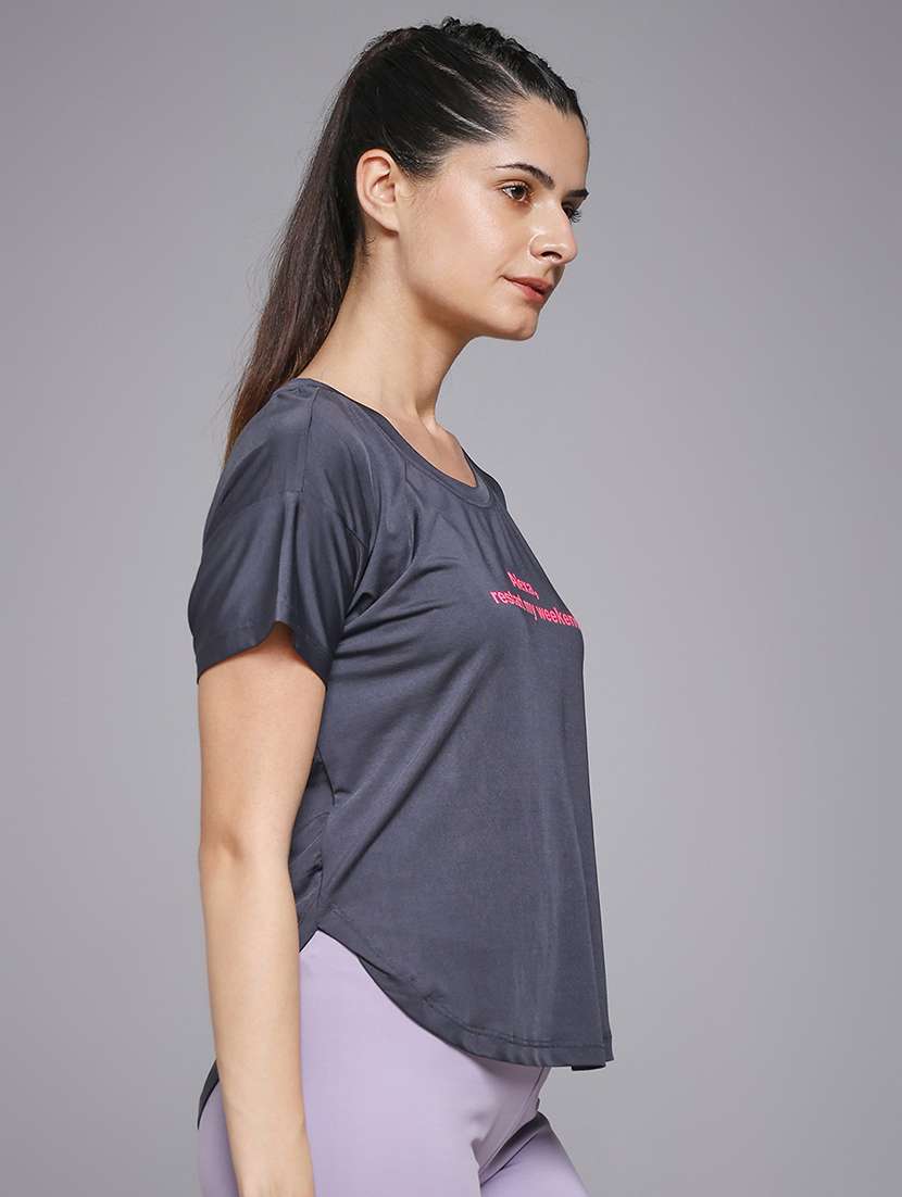 women typography prnted dri-fit sports t-shirt - 21959943 -  Standard Image - 2