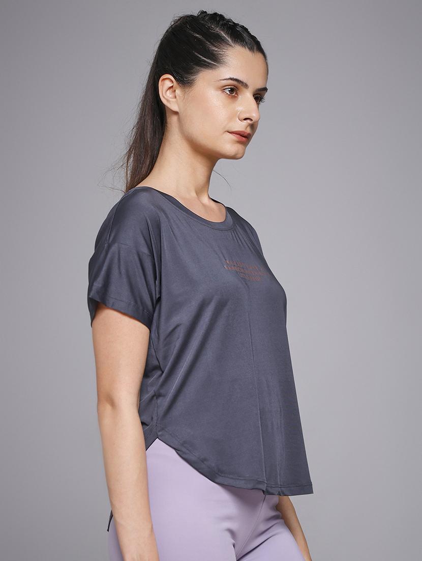 women typography prnted dri-fit sports t-shirt - 21959946 -  Standard Image - 2