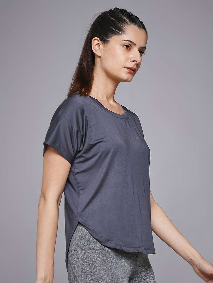 women typography prnted dri-fit sports t-shirt - 21959950 -  Standard Image - 2