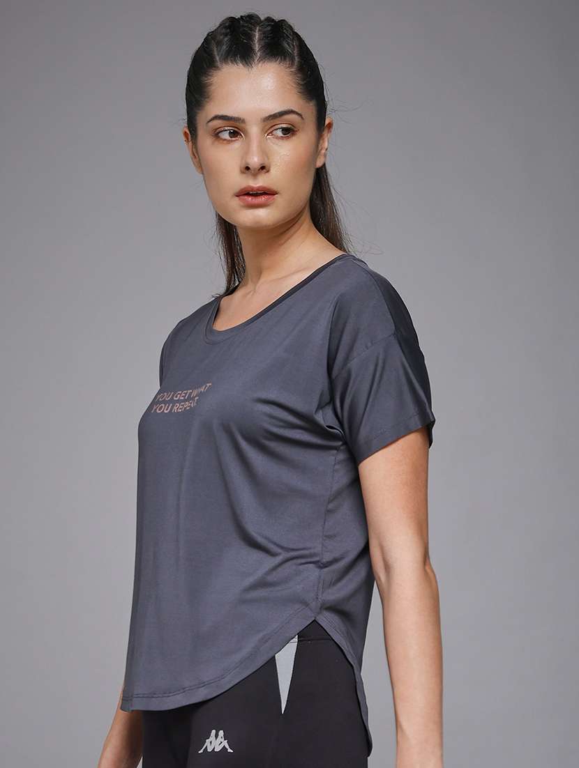 women typography prnted dri-fit sports t-shirt - 21959953 -  Standard Image - 2