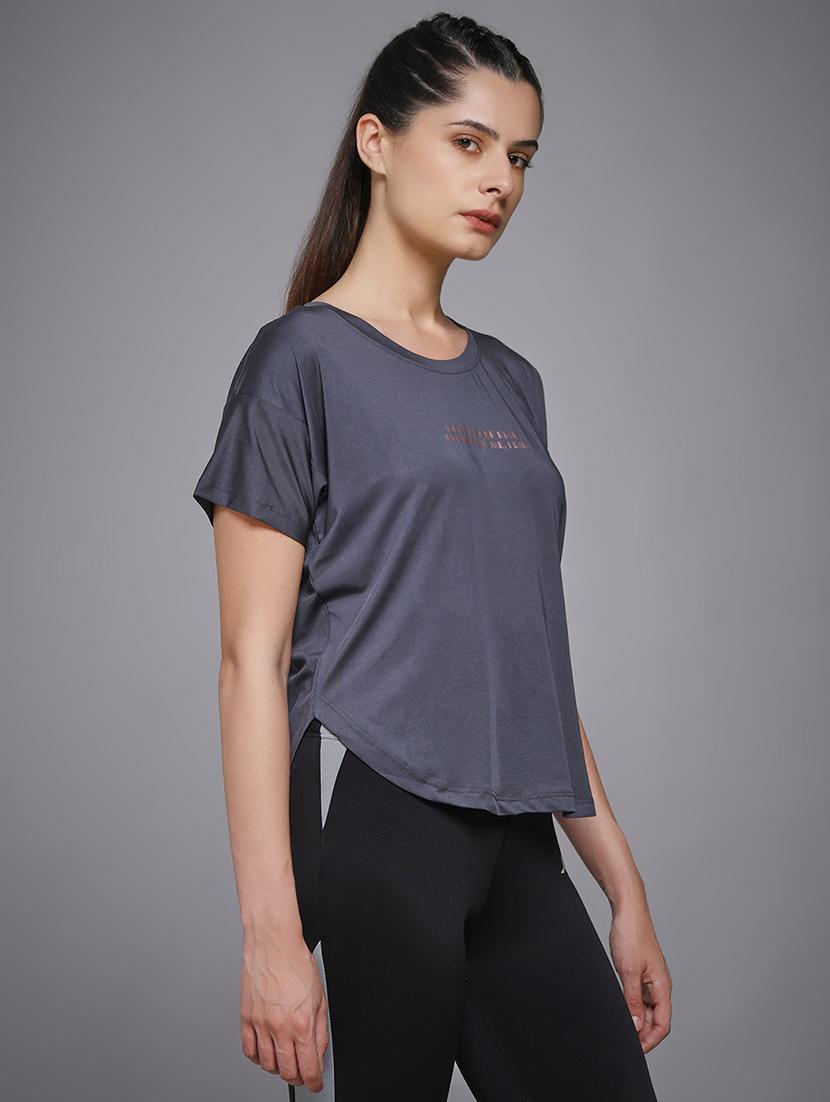 women typography prnted dri-fit sports t-shirt - 21959954 - Standard Image - 2