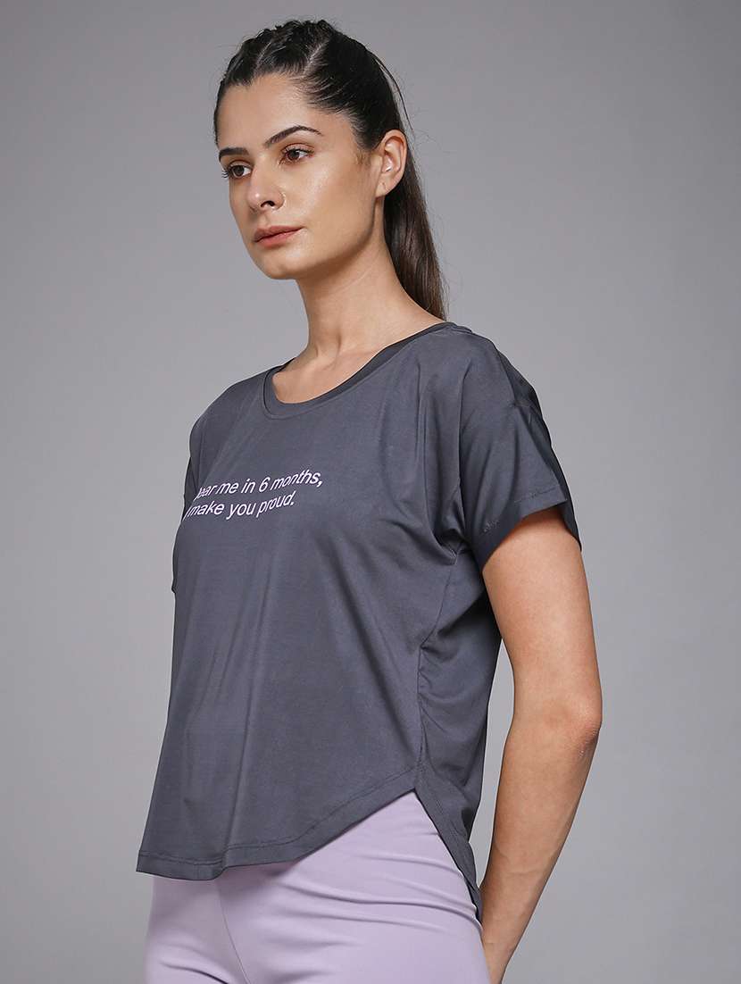 women typography prnted dri-fit sports t-shirt - 21959957 -  Standard Image - 2