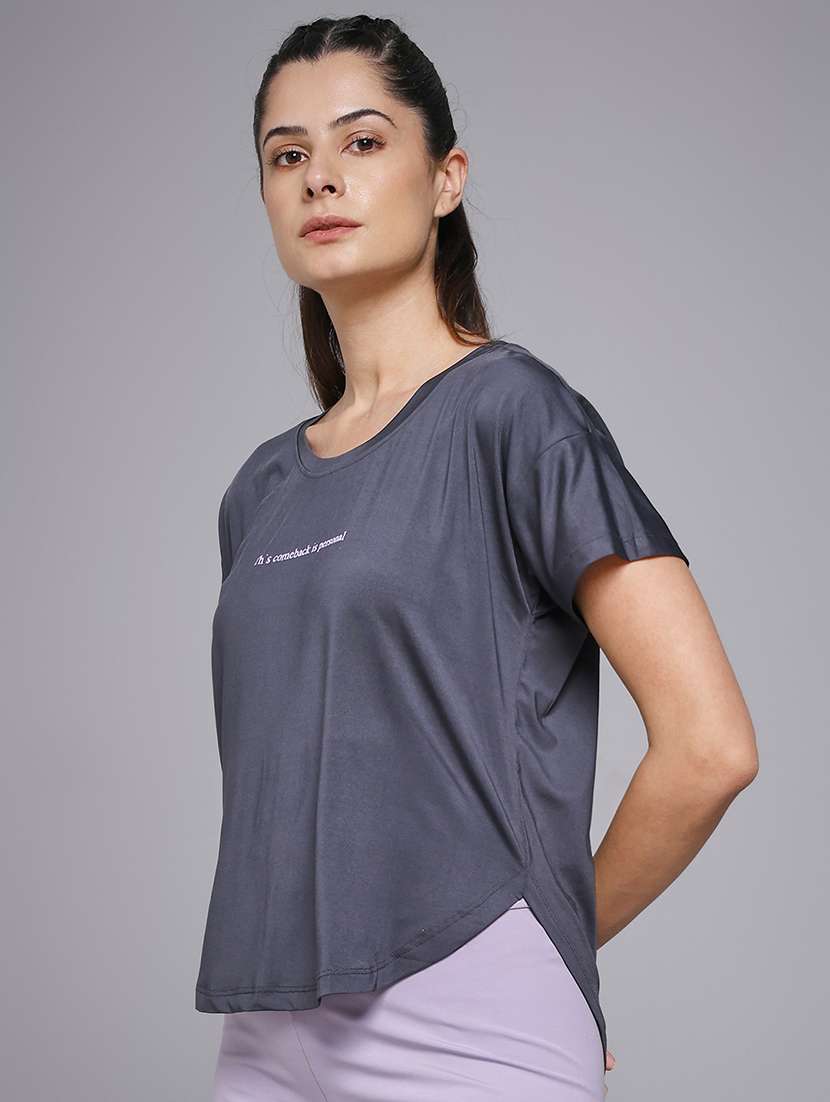 women typography prnted dri-fit sports t-shirt - 21959959 -  Standard Image - 2