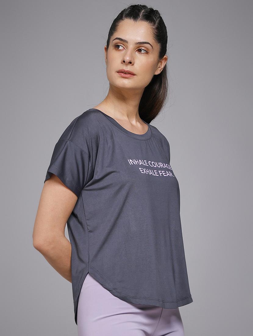 women typography prnted dri-fit sports t-shirt - 21959961 - Standard Image - 2
