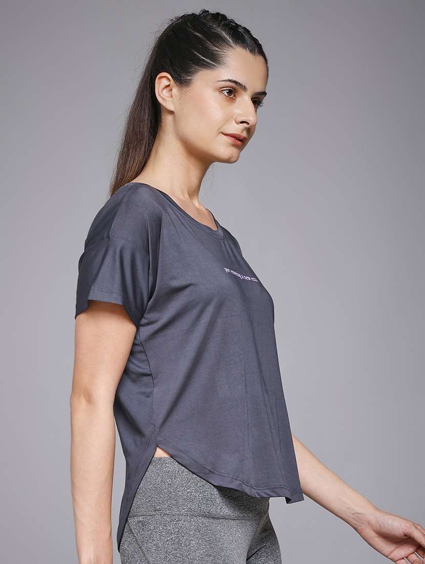 women typography prnted dri-fit sports t-shirt - 21959965 -  Standard Image - 2