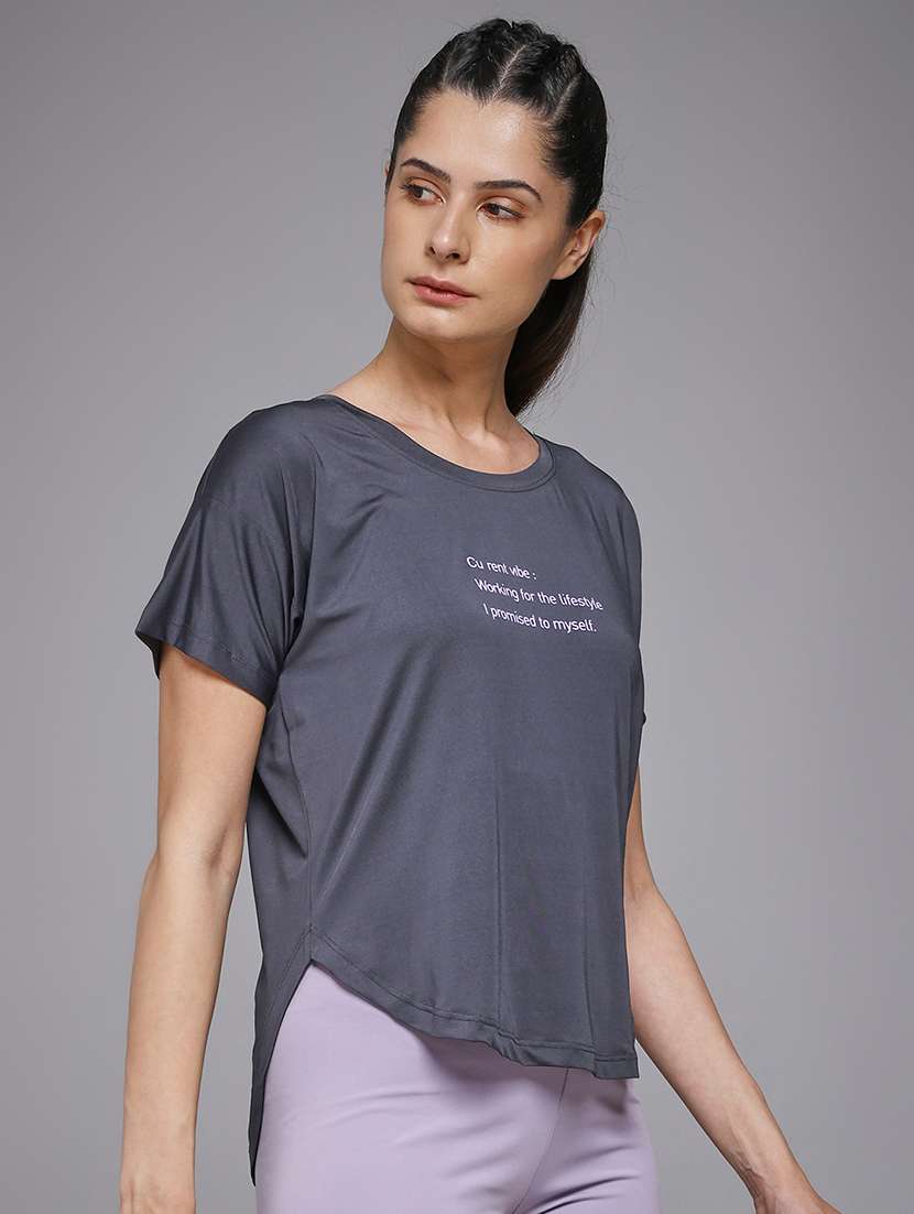 women typography prnted dri-fit sports t-shirt - 21959967 -  Standard Image - 2