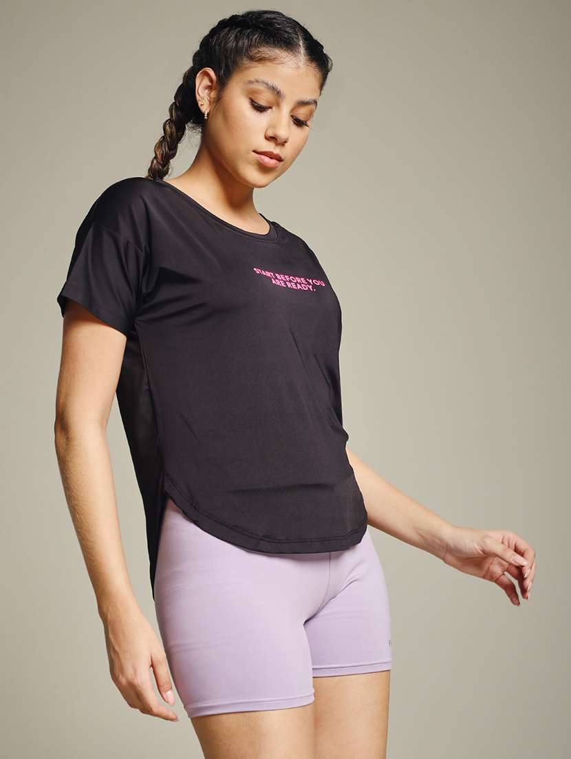 women typography prnted dri-fit sports t-shirt - 21959981 -  Standard Image - 2