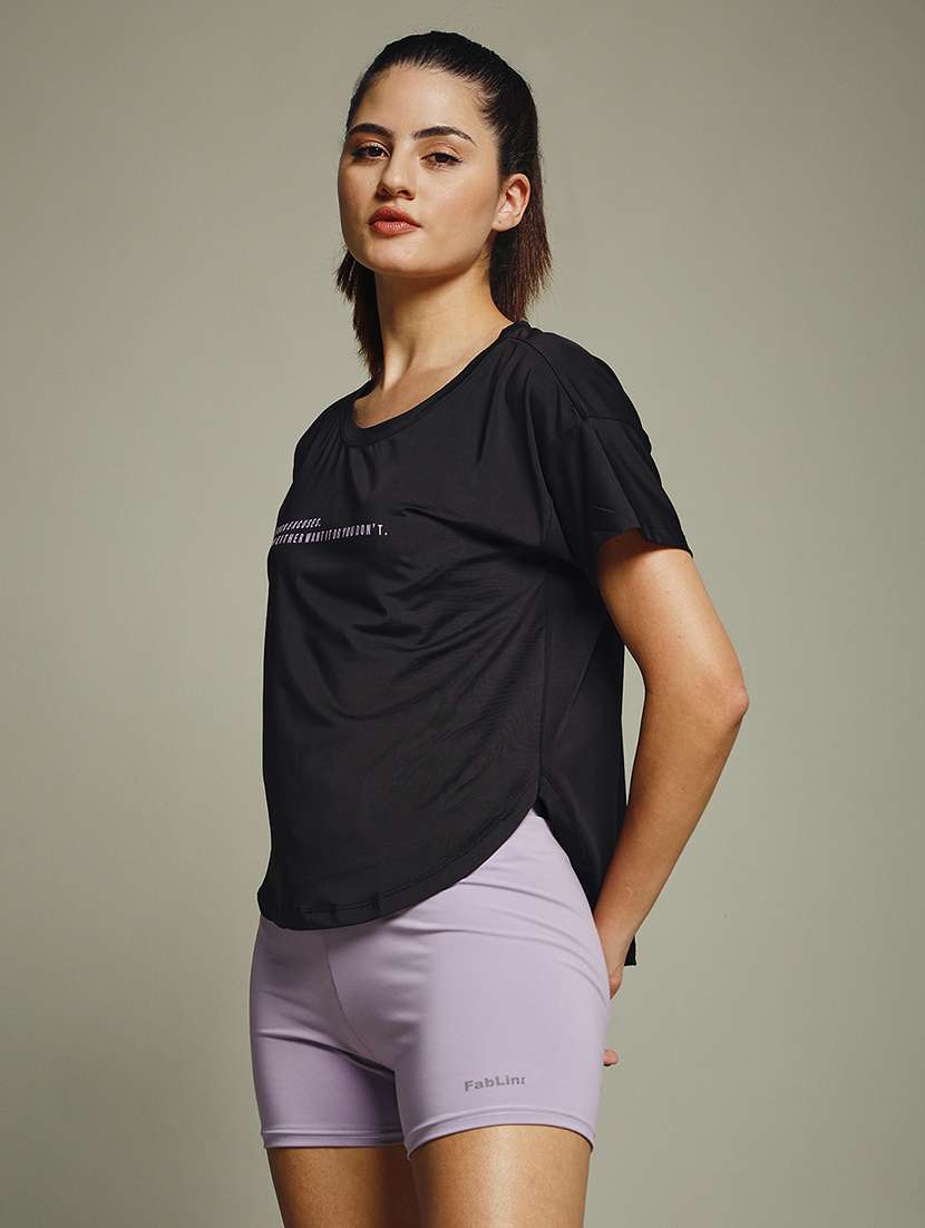 women typography prnted dri-fit sports t-shirt - 21959983 -  Standard Image - 2