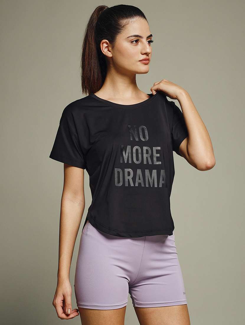 women typography prnted dri-fit sports t-shirt - 21959989 -  Standard Image - 2
