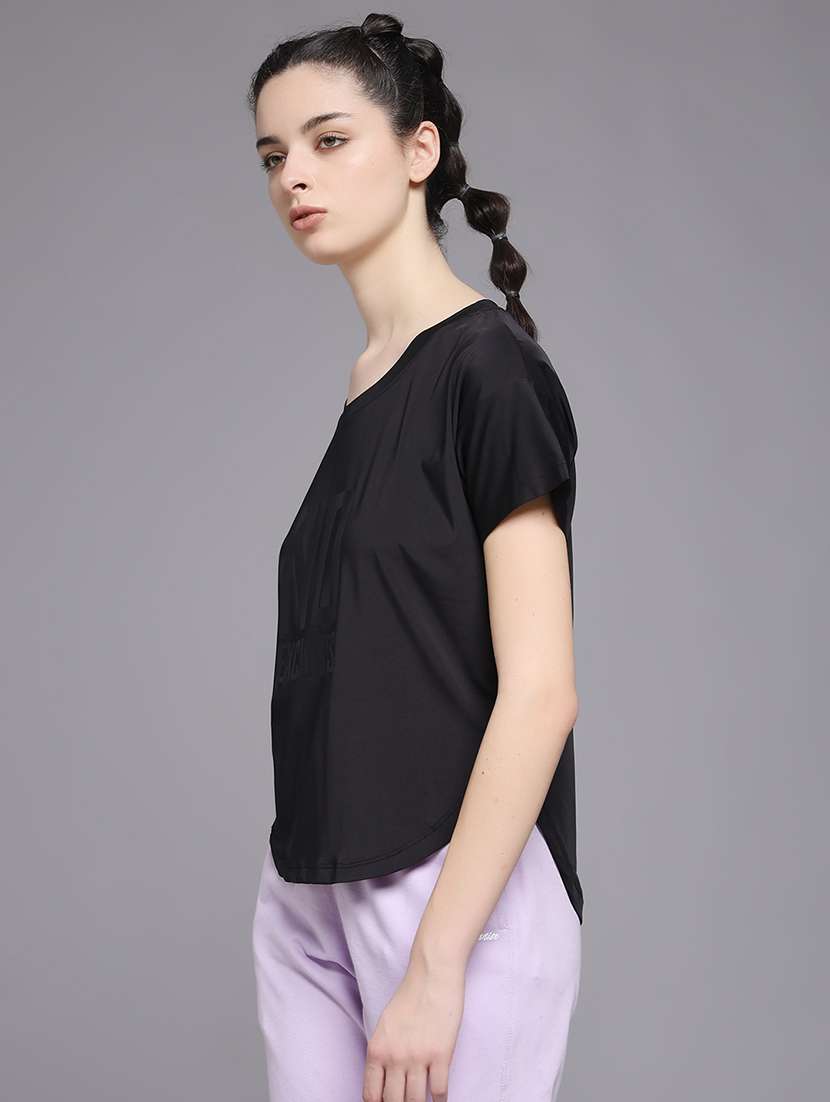 women typography prnted dri-fit sports t-shirt - 21959994 -  Standard Image - 2