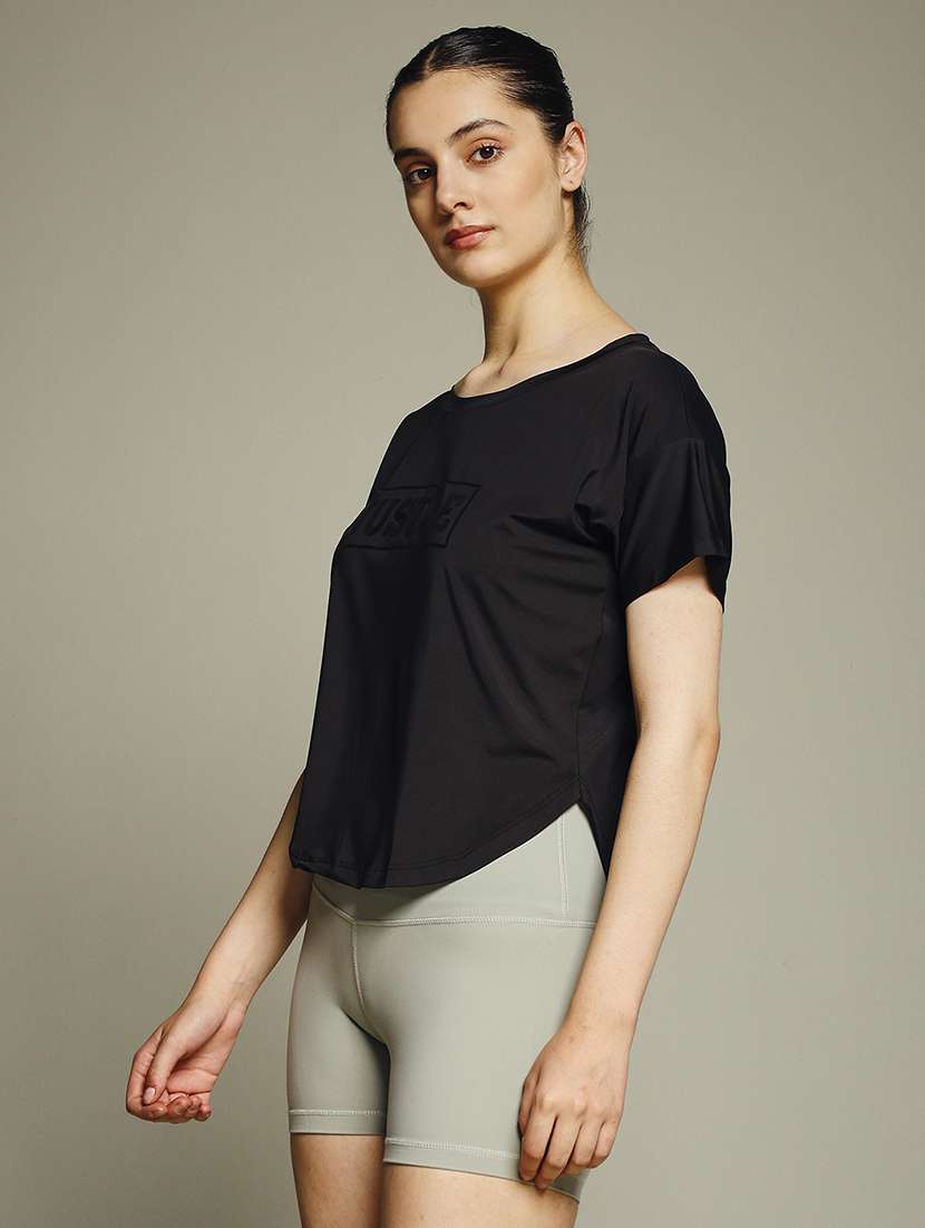 women typography prnted dri-fit sports t-shirt - 21960012 -  Standard Image - 2