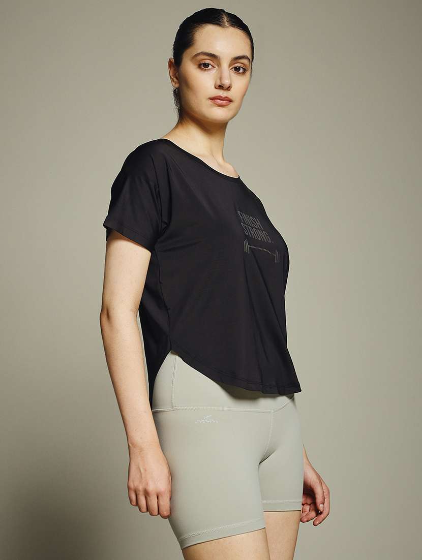 women typography prnted dri-fit sports t-shirt - 21960013 -  Standard Image - 2