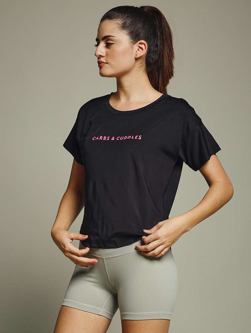 women typography prnted dri-fit sports t-shirt - 21960015 -  Standard Image - 2