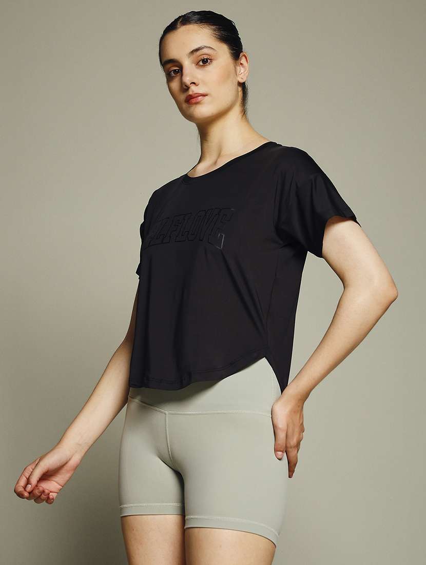 women typography prnted dri-fit sports t-shirt - 21960019 -  Standard Image - 2