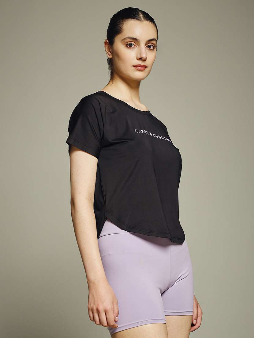 women typography prnted dri-fit sports t-shirt - 21960024 -  Standard Image - 2