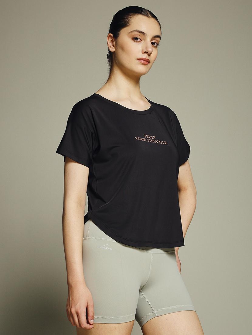 women typography prnted dri-fit sports t-shirt - 21960035 -  Standard Image - 2