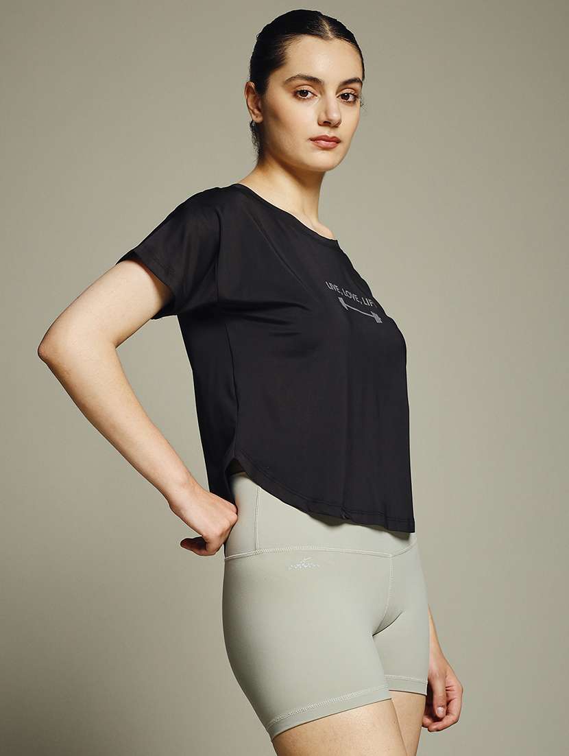 women typography prnted dri-fit sports t-shirt - 21960042 -  Standard Image - 2