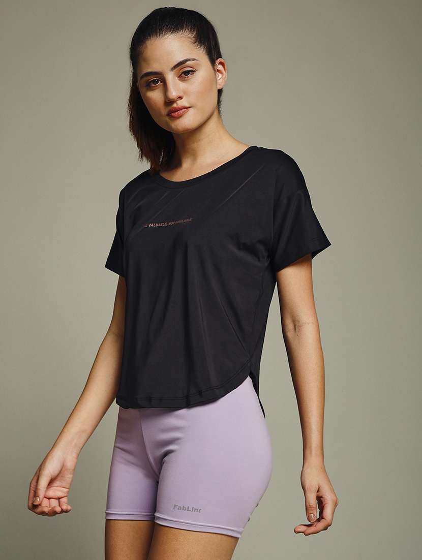 women typography prnted dri-fit sports t-shirt - 21960045 -  Standard Image - 2