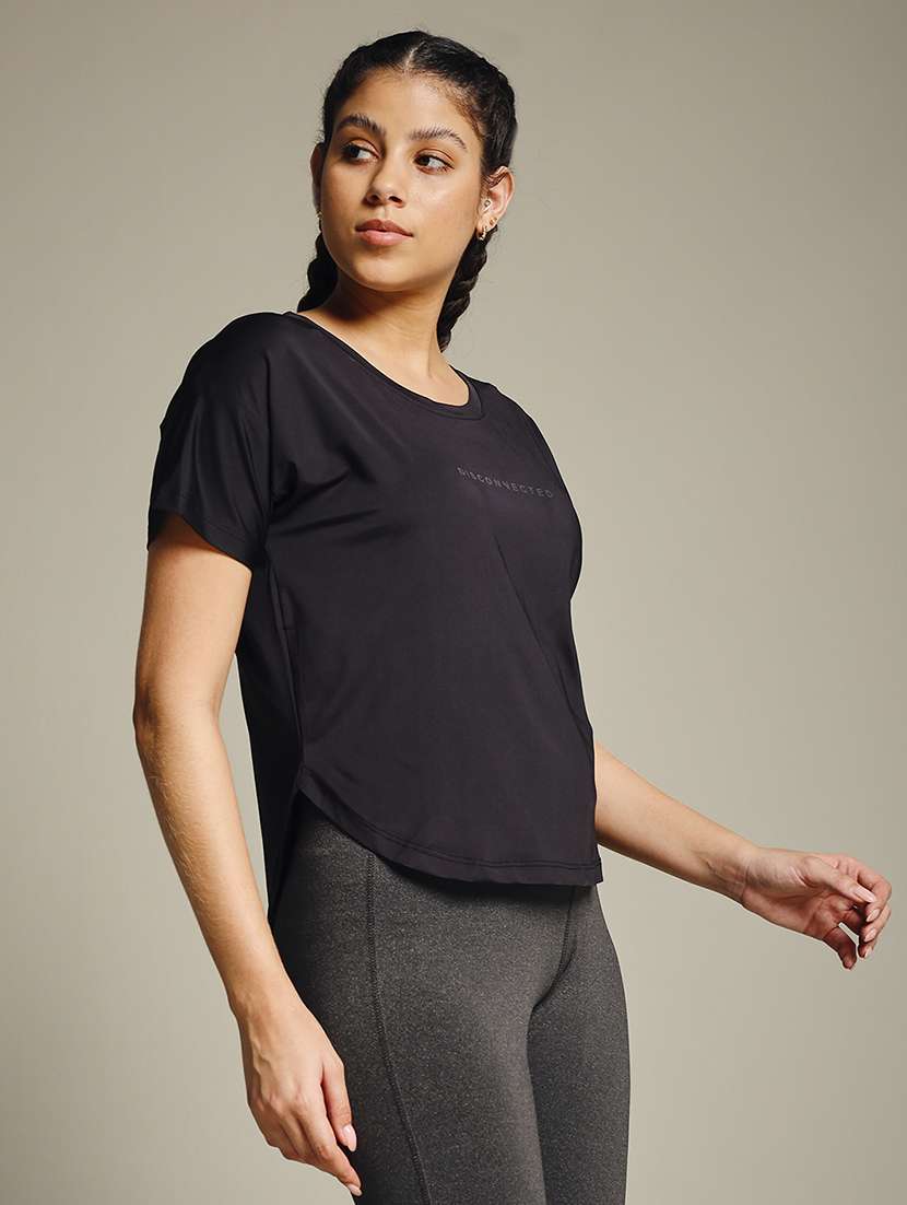 women typography prnted dri-fit sports t-shirt - 21960048 -  Standard Image - 2