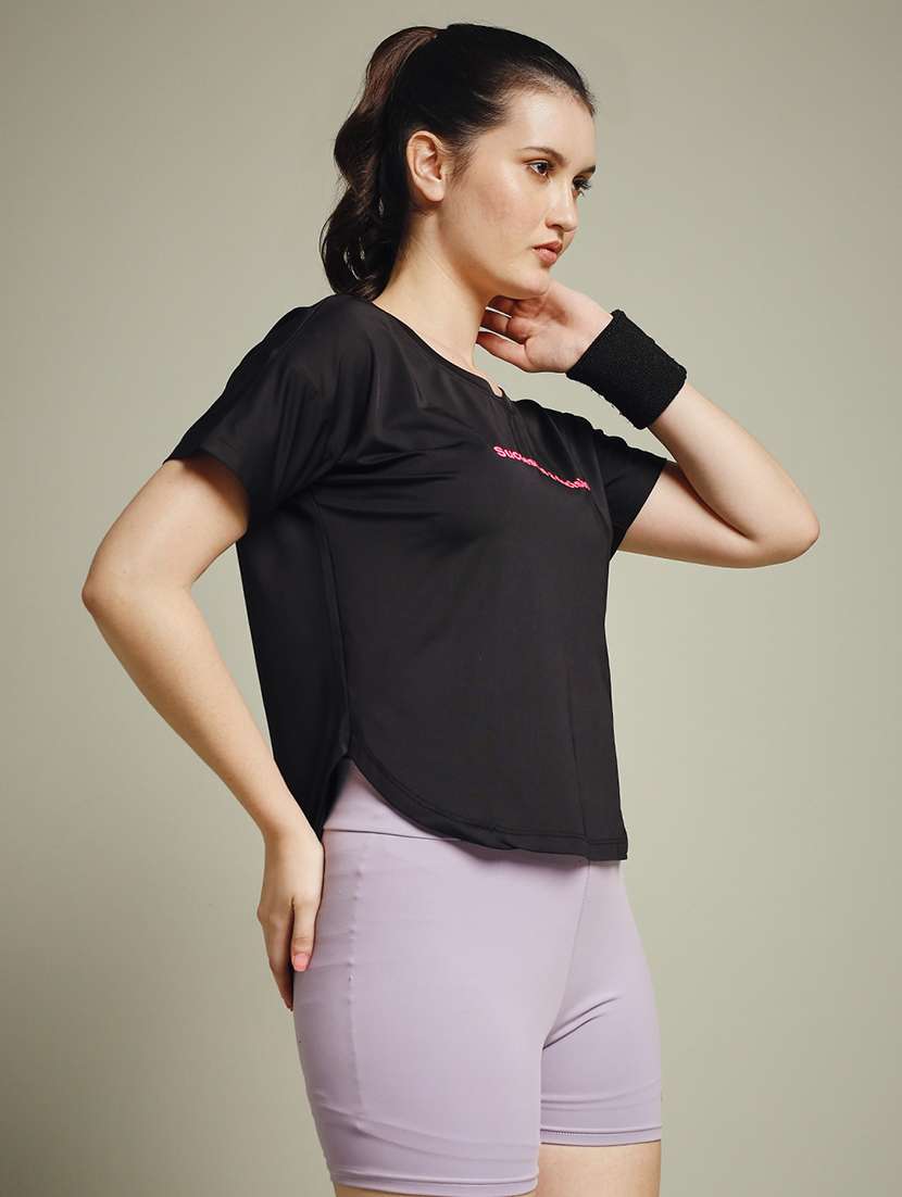 women typography prnted dri-fit sports t-shirt - 21960050 -  Standard Image - 2