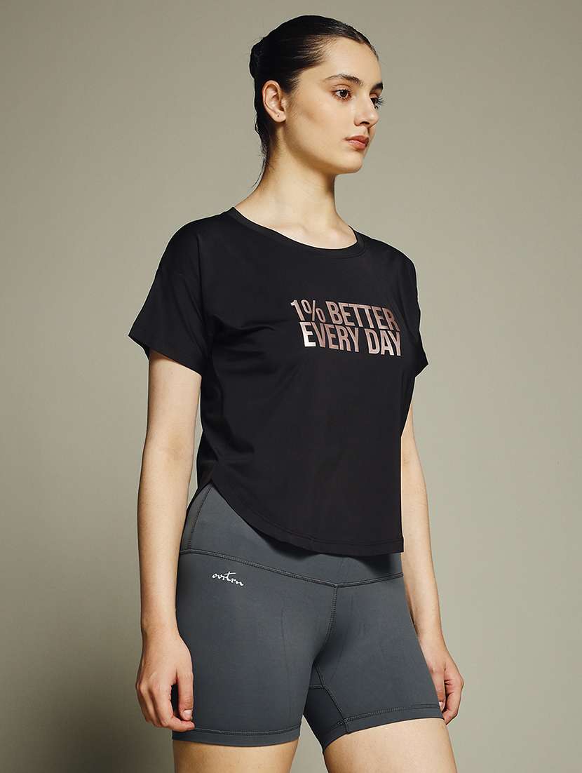 women typography prnted dri-fit sports t-shirt - 21960054 -  Standard Image - 2