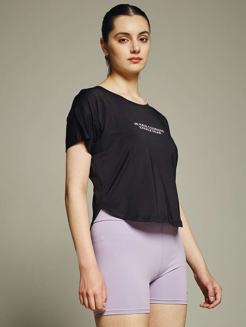 women typography prnted dri-fit sports t-shirt - 21960056 -  Standard Image - 2