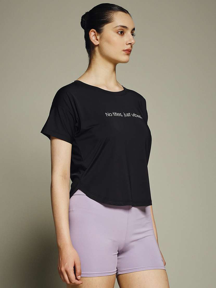 women typography prnted dri-fit sports t-shirt - 21960057 -  Standard Image - 2