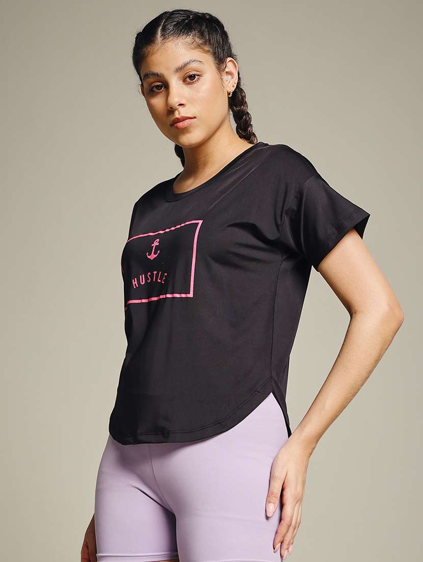 women typography prnted dri-fit sports t-shirt - 21960059 -  Standard Image - 2