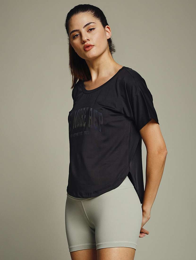 women typography prnted dri-fit sports t-shirt - 21960069 -  Standard Image - 2