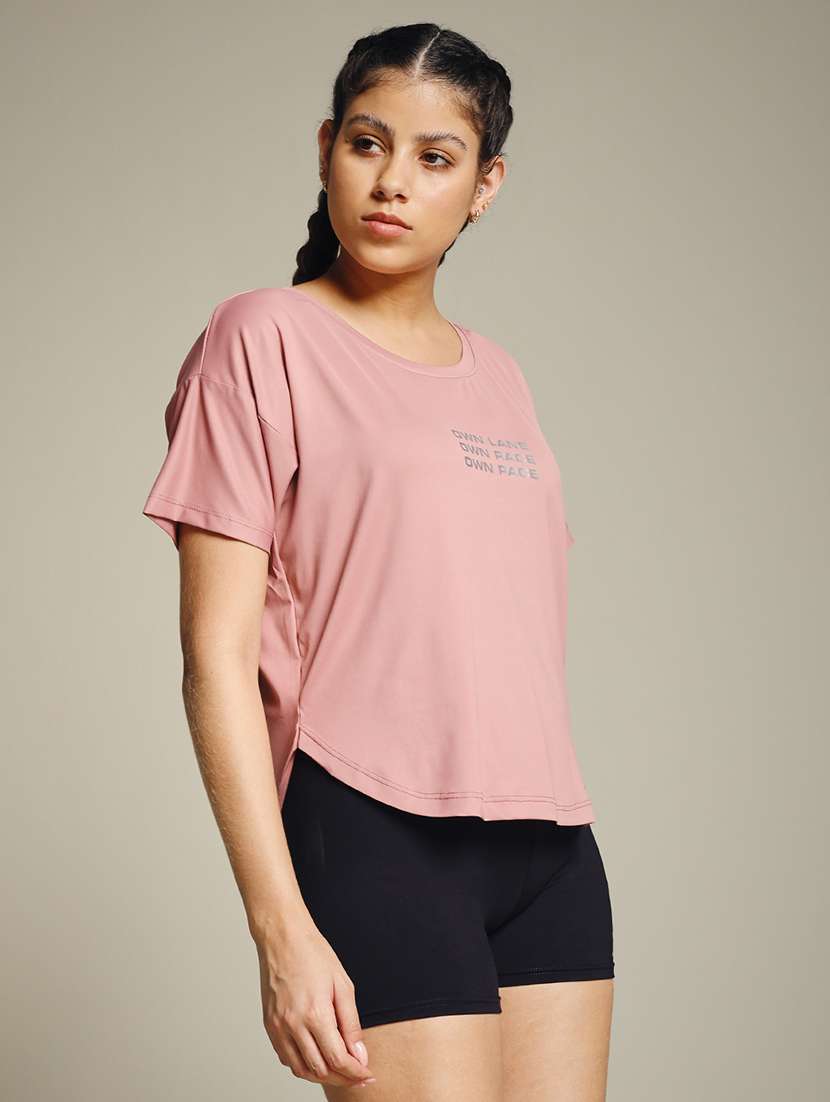 women typography prnted dri-fit sports t-shirt - 21960153 -  Standard Image - 2