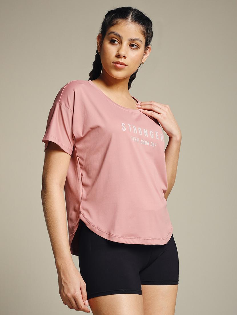 women typography prnted dri-fit sports t-shirt - 21960154 - Standard Image - 2