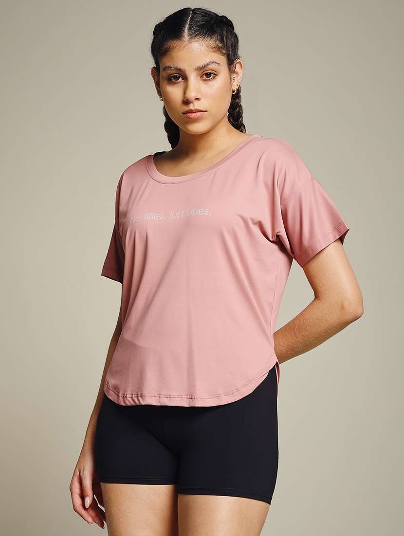 women typography prnted dri-fit sports t-shirt - 21960155 -  Standard Image - 2