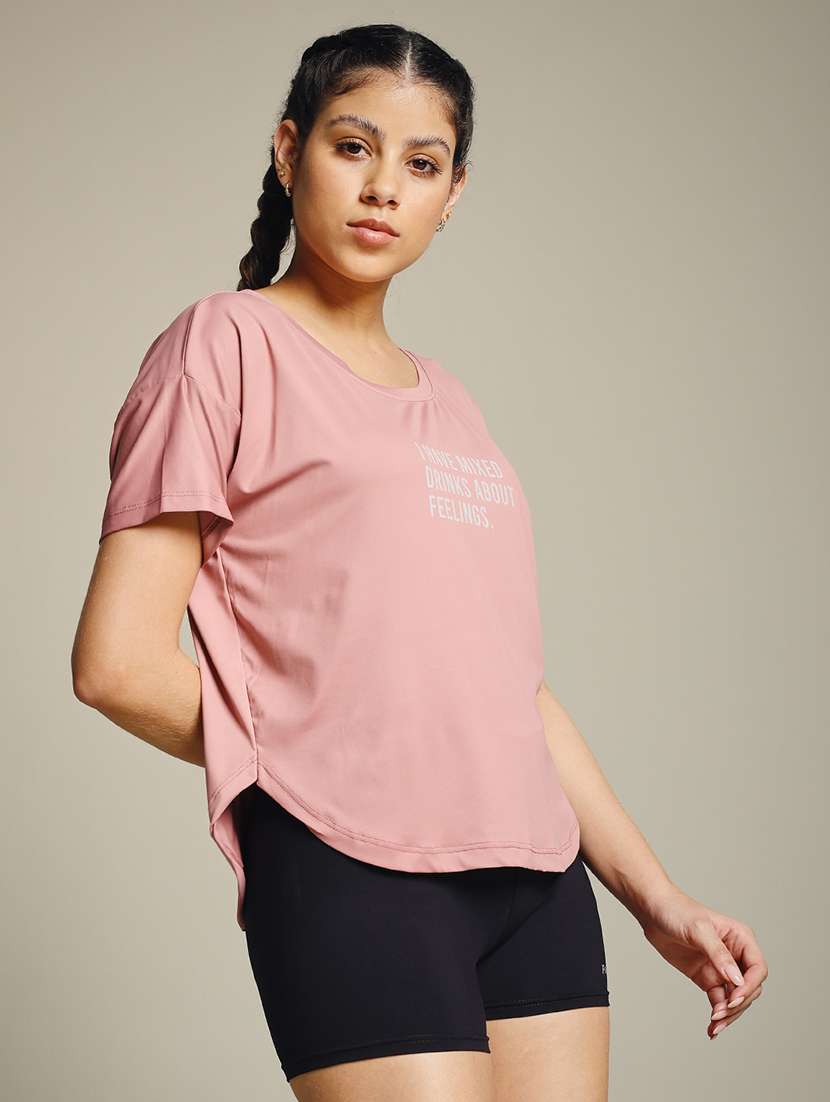 women typography prnted dri-fit sports t-shirt - 21960156 -  Standard Image - 2