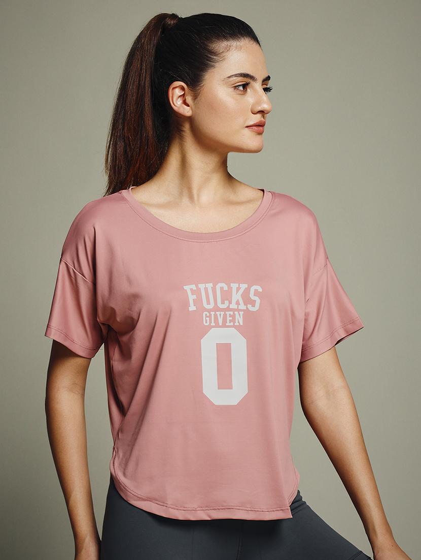 women typography prnted dri-fit sports t-shirt