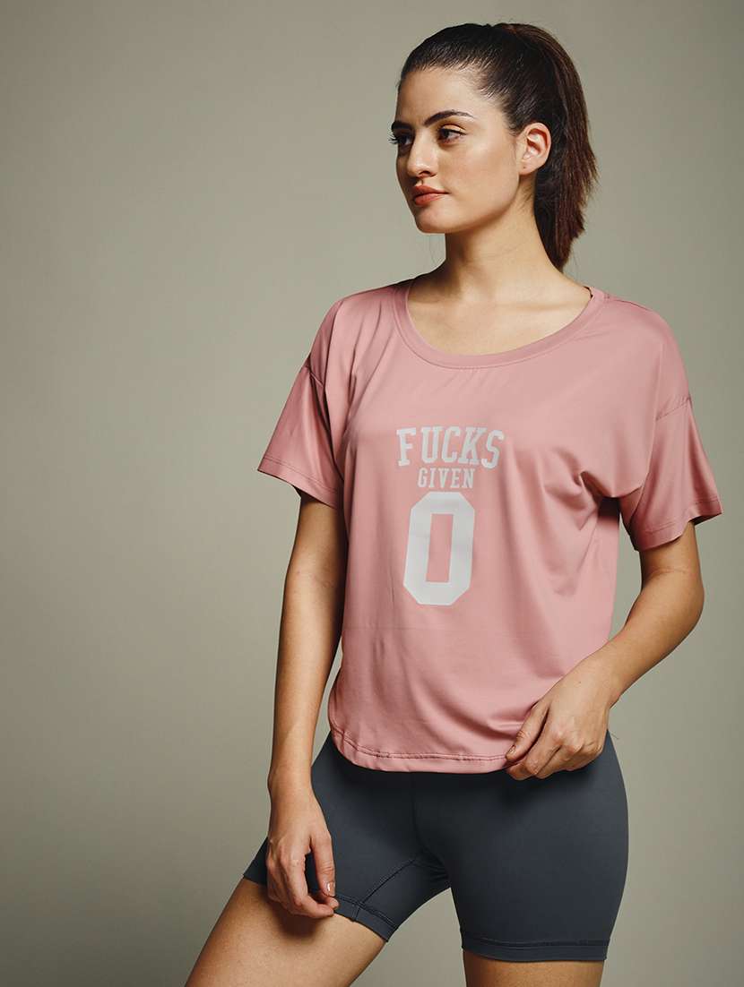 women typography prnted dri-fit sports t-shirt - 21960158 -  Standard Image - 2