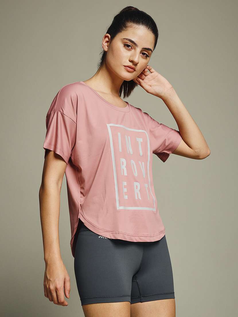 women typography prnted dri-fit sports t-shirt - 21960162 -  Standard Image - 2