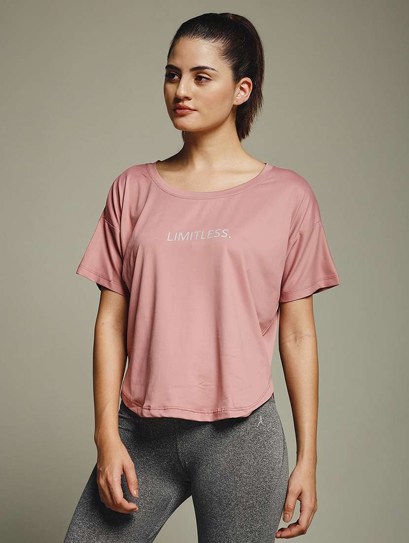 women typography prnted dri-fit sports t-shirt - 21960164 -  Standard Image - 2