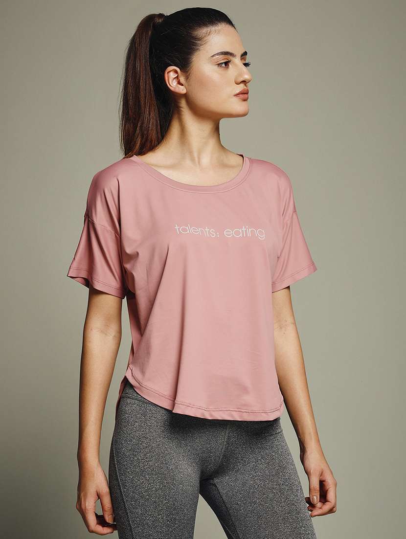 women typography prnted dri-fit sports t-shirt - 21960167 -  Standard Image - 2